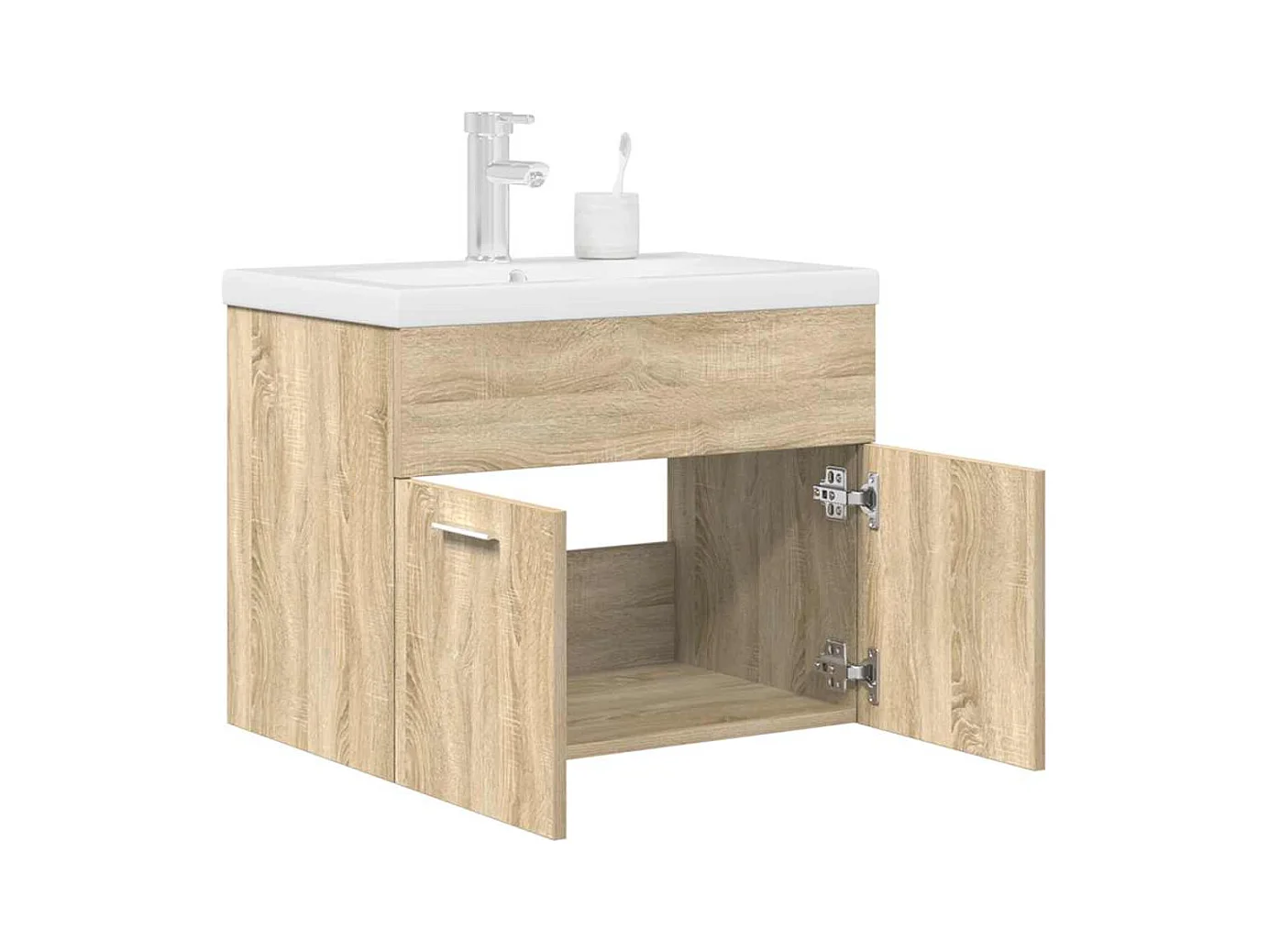 Armoire lavabo de salle de bain et vasque et robinet intégrés