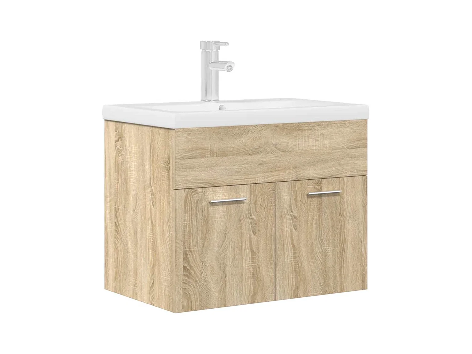 Armoire lavabo de salle de bain et vasque et robinet intégrés