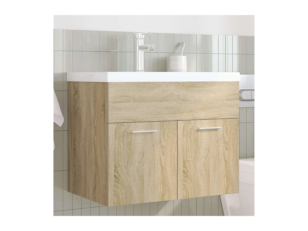 Armoire lavabo de salle de bain et vasque et robinet intégrés