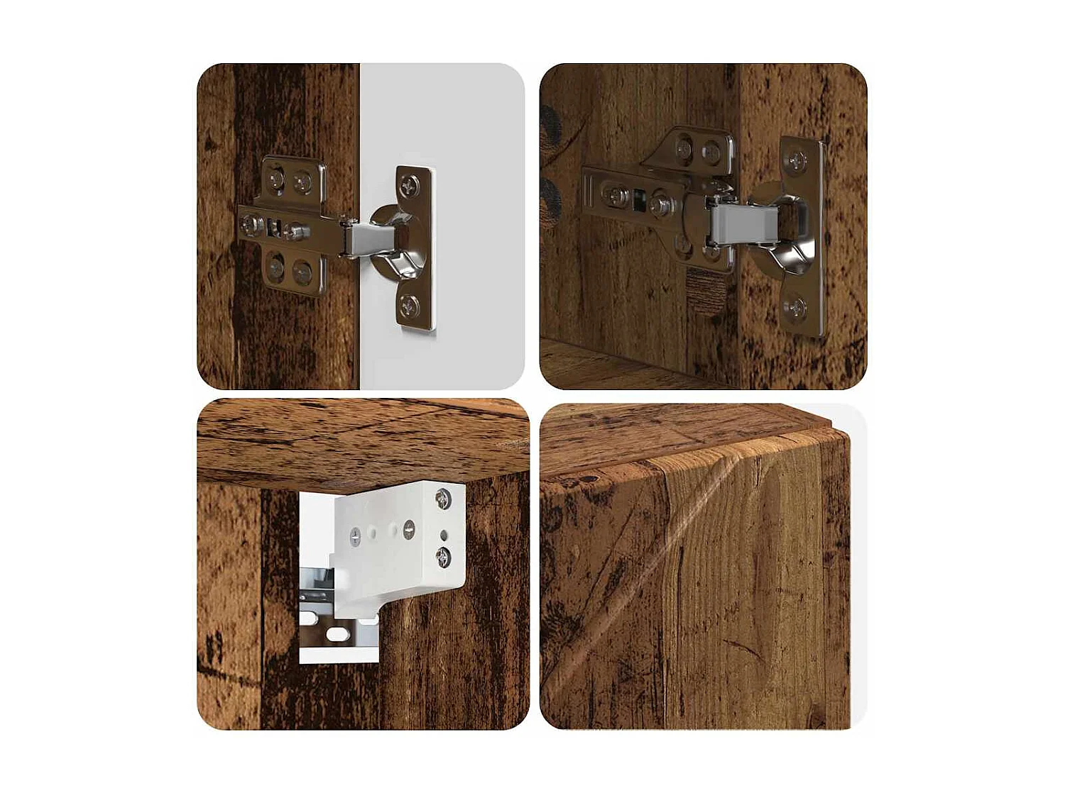 Ensemble de mobilier de salle de bain 4 pcs Bois ancien