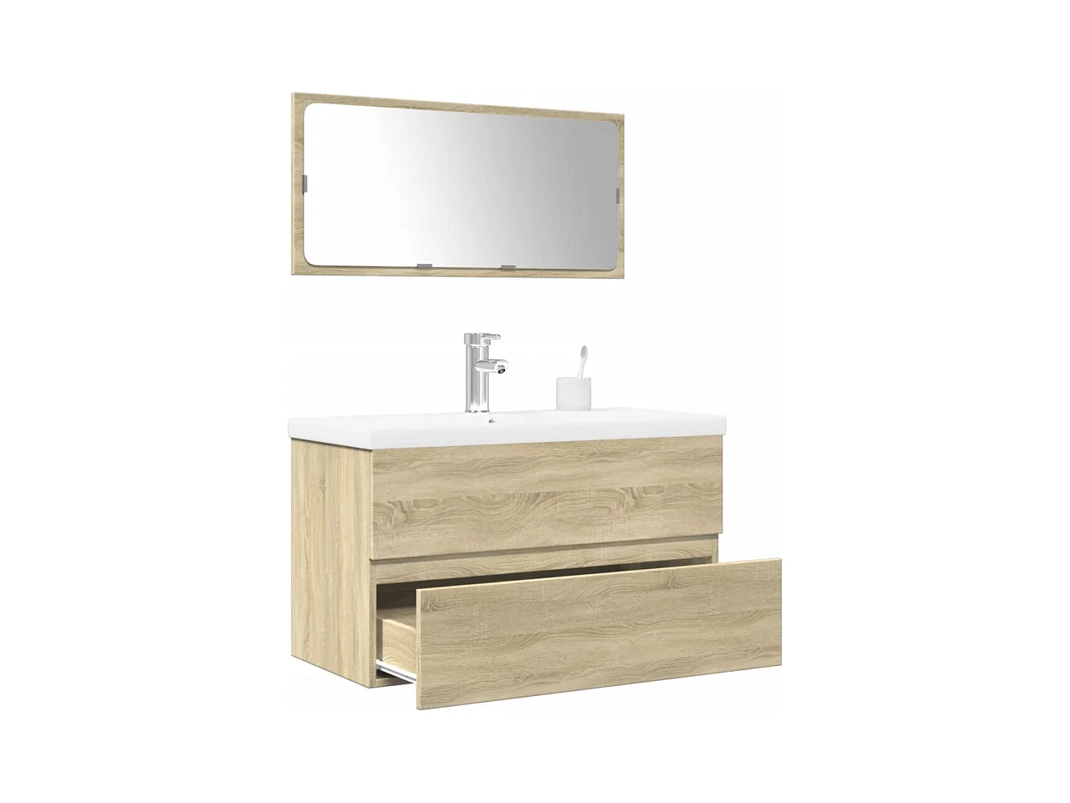 Conjunto de muebles de baño de 3 piezas roble sonoma