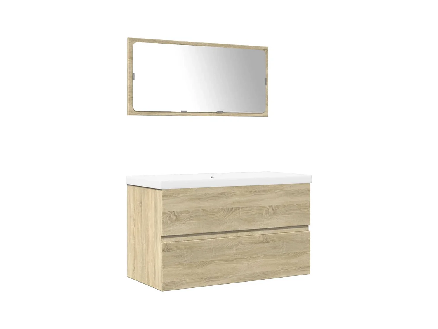 Conjunto de muebles de baño de 3 piezas roble sonoma