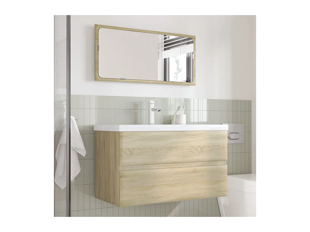 Conjunto de muebles de baño de 3 piezas roble sonoma