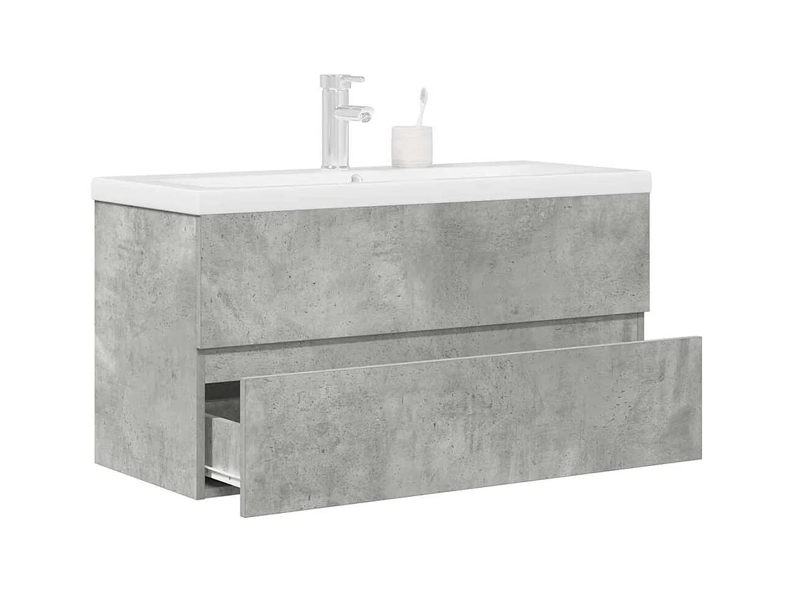 Set di mobili da bagno 2 pezzi grigio cemento