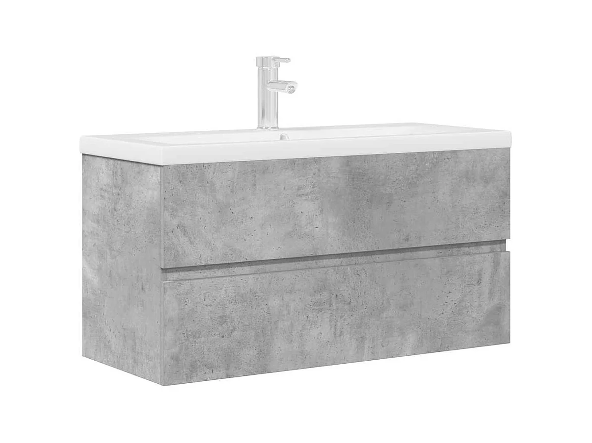 Set di mobili da bagno 2 pezzi grigio cemento