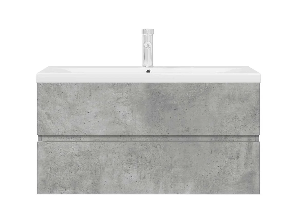 Set di mobili da bagno 2 pezzi grigio cemento
