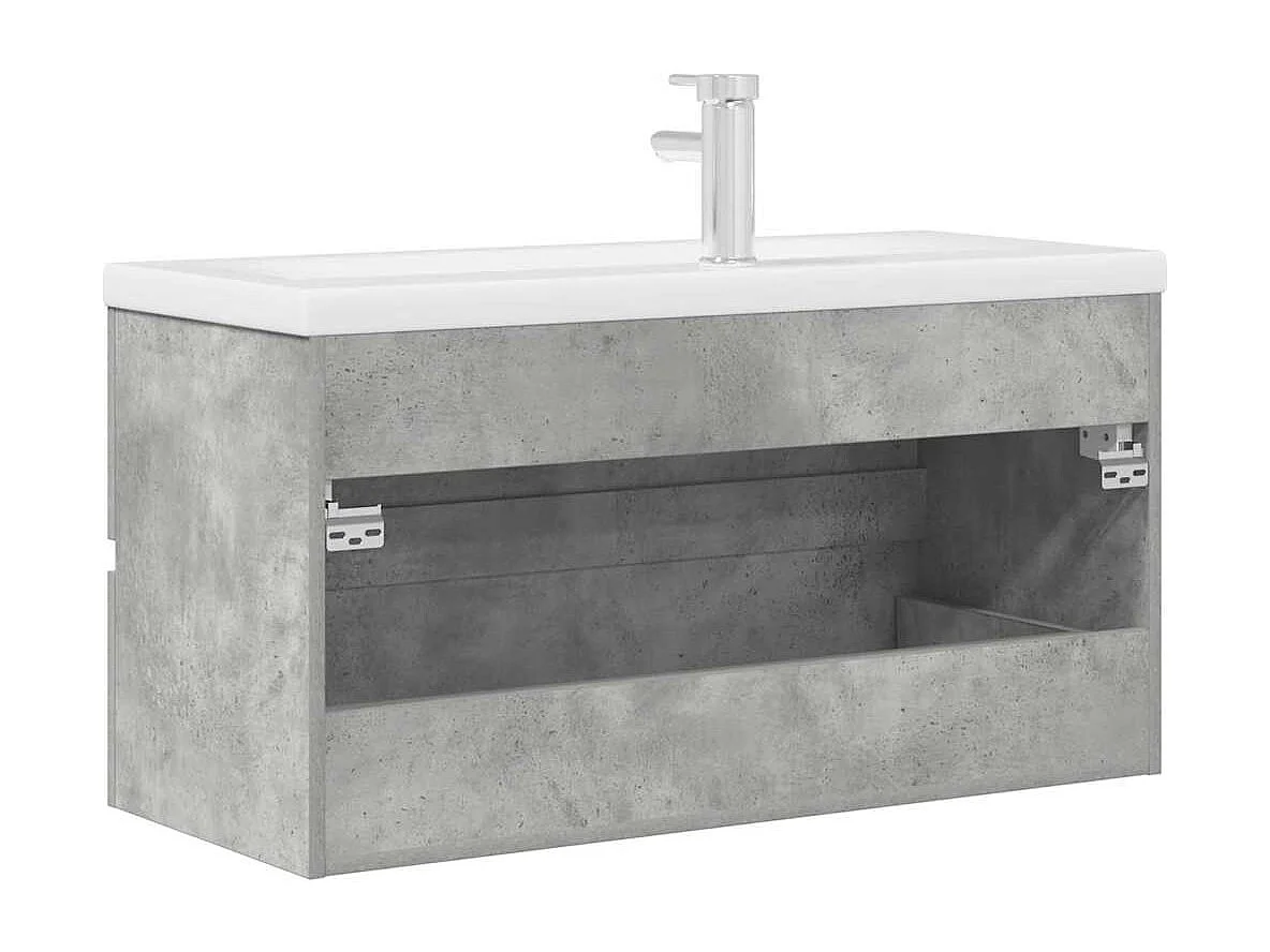 Set di mobili da bagno 2 pezzi grigio cemento