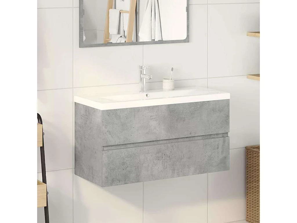 2-delige badkamermeubelset betongrijs