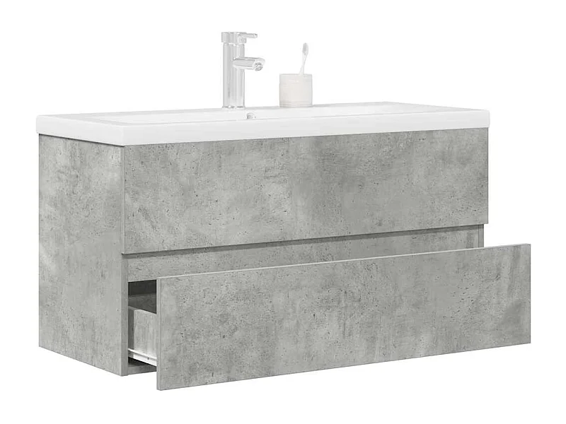 Ensemble de meubles de salle de bain 2 pcs gris béton