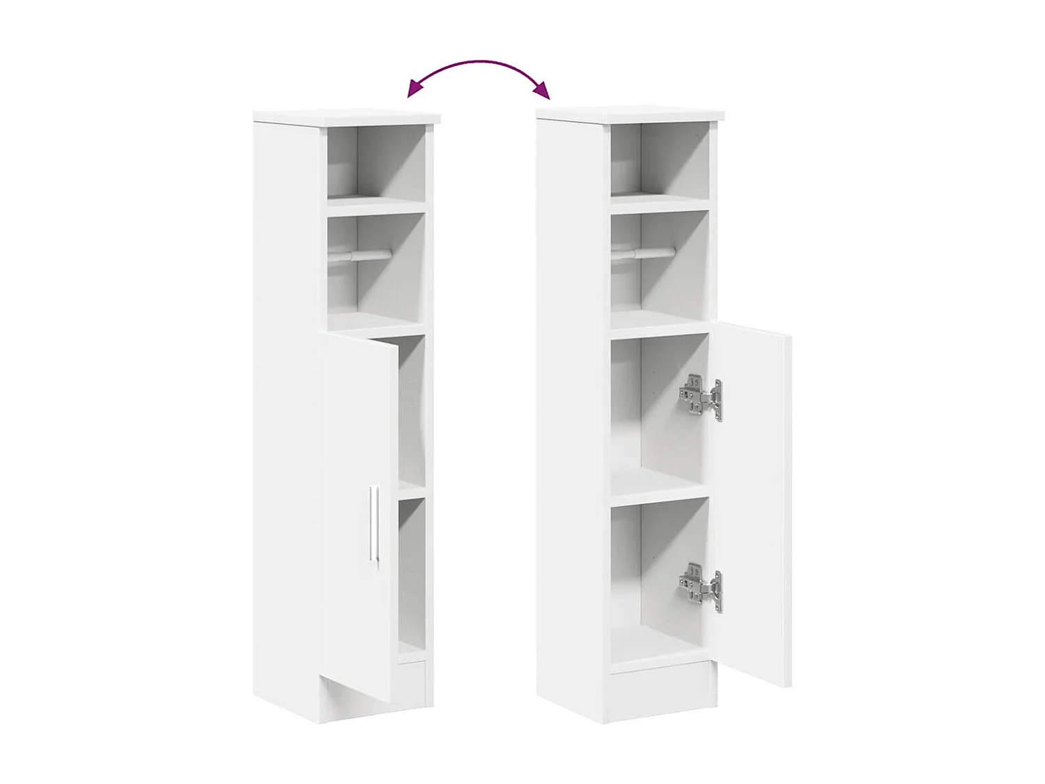 Mueble de baño con portarrollos blanco 20,5x22x90 cm