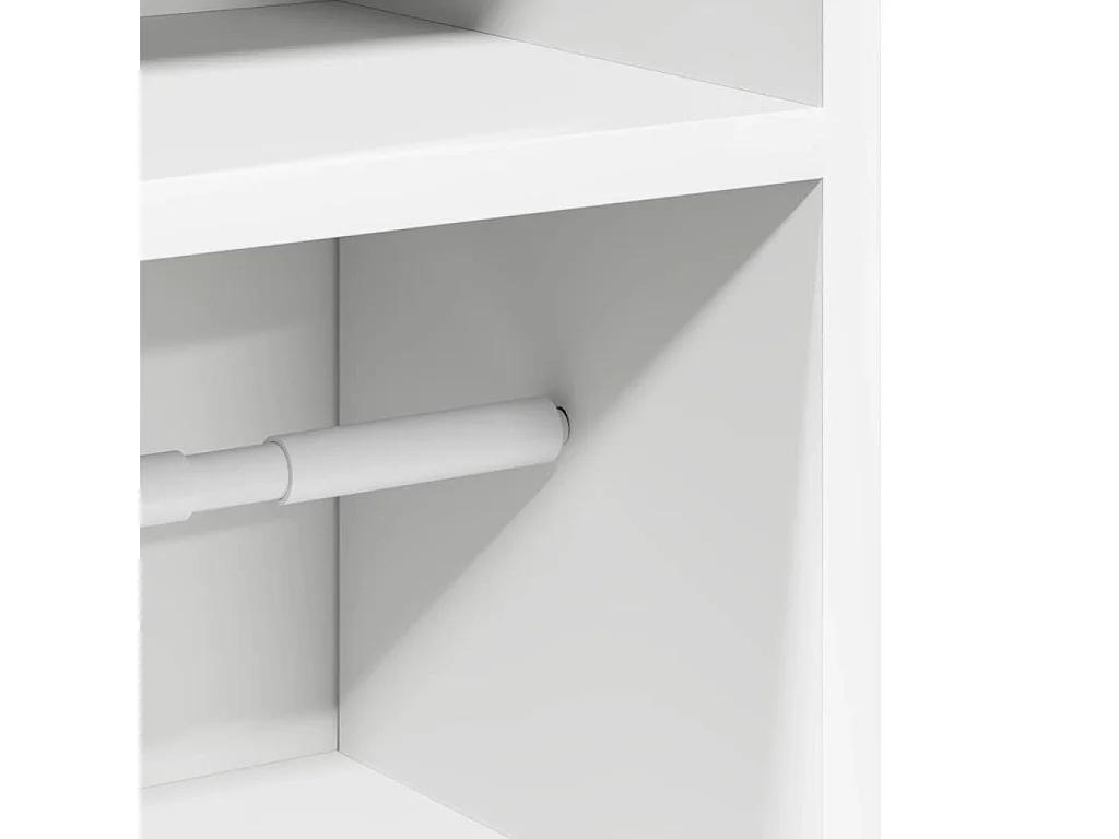 Mueble de baño con portarrollos blanco 20,5x22x90 cm