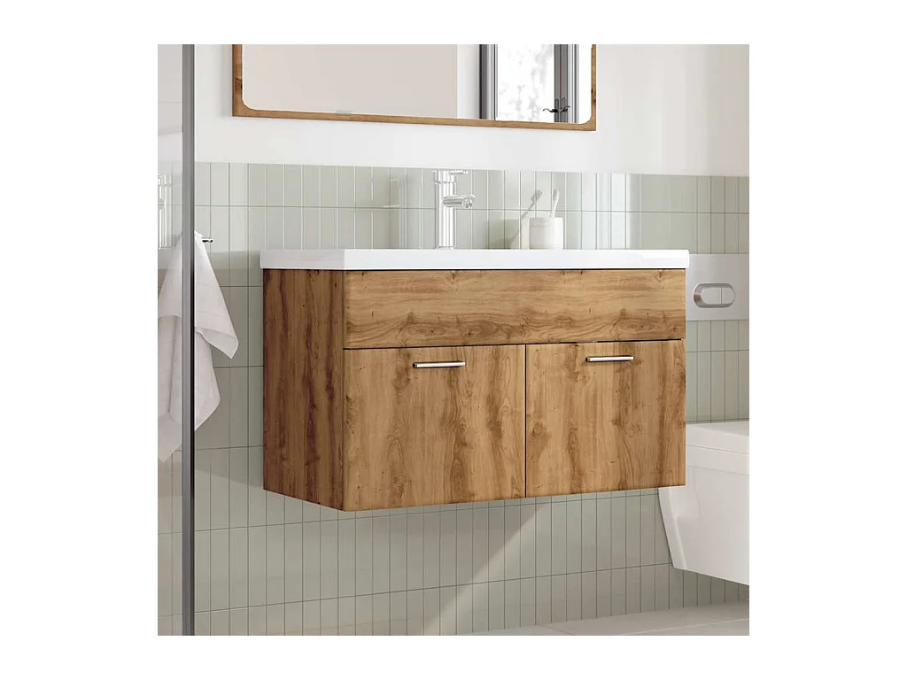 Conjunto de muebles de baño de 2 piezas de madera de ingeniería