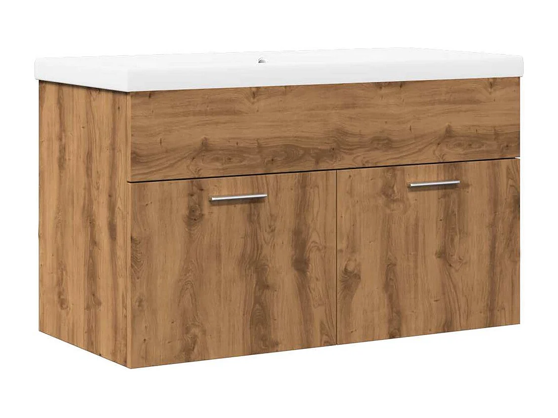 2-delige badkamermeubelset van bewerkt hout