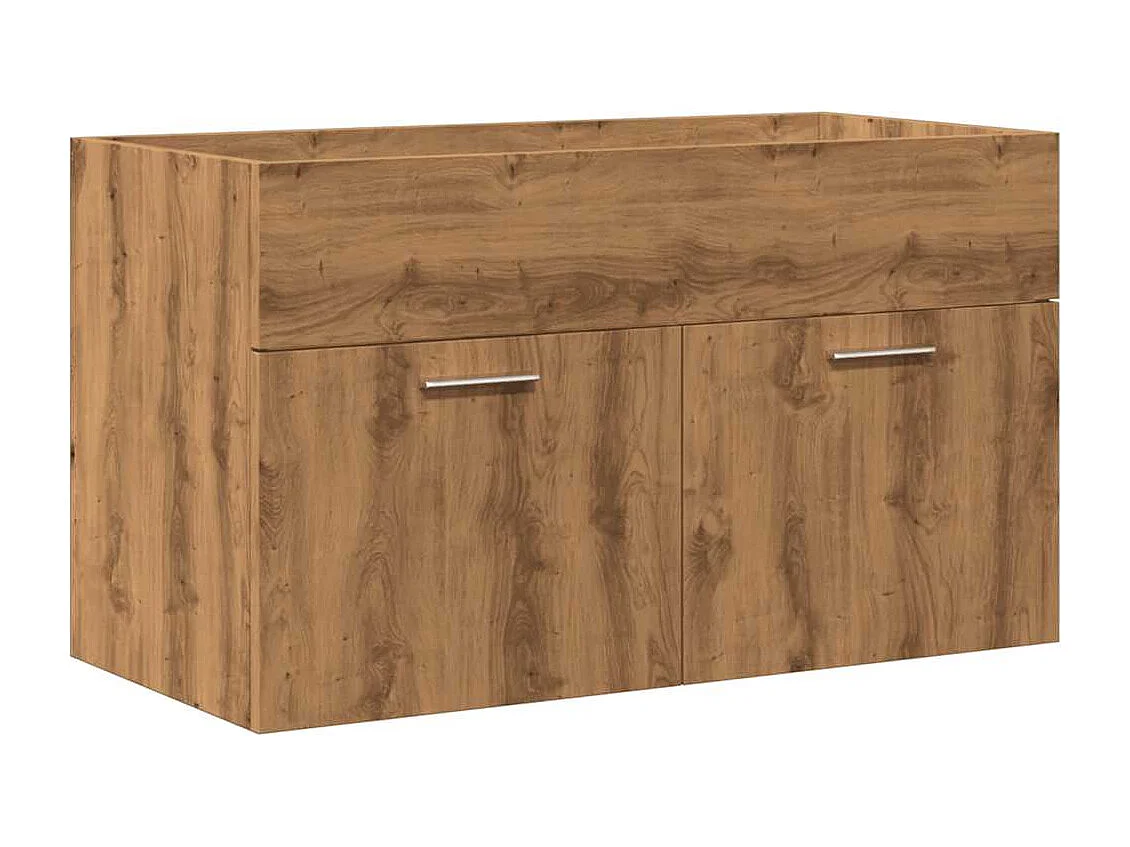 2-delige badkamermeubelset van bewerkt hout