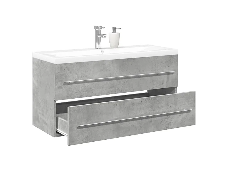 Conjunto de muebles de baño de 2 piezas gris hormigón