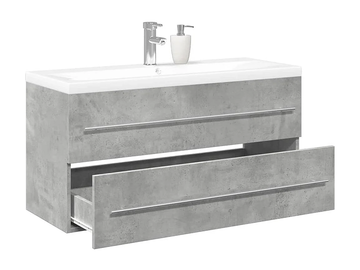 2-delige badkamermeubelset betongrijs