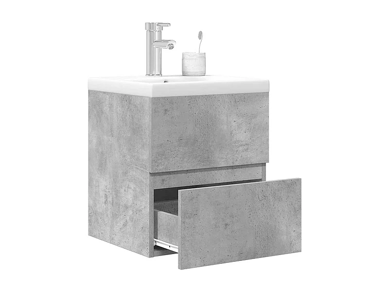 Ensemble de meubles de salle de bain 2 pcs gris béton