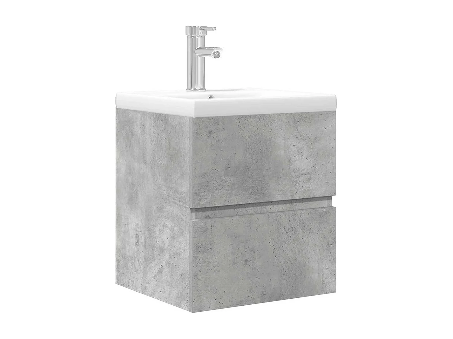 Ensemble de meubles de salle de bain 2 pcs gris béton