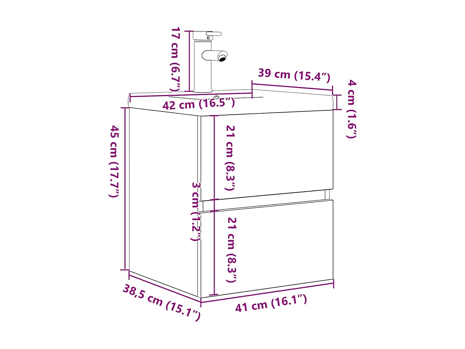 Ensemble de meubles de salle de bain 2 pcs gris béton