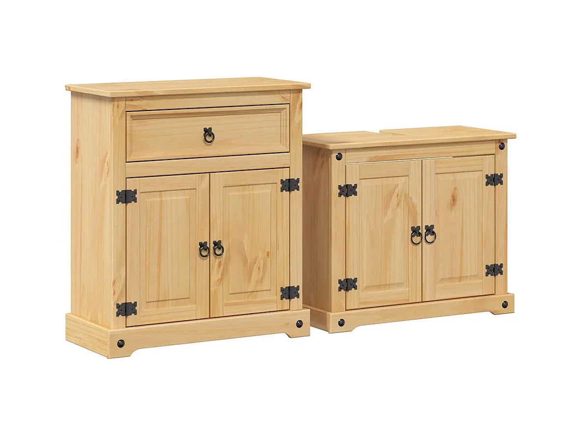 Ensemble de meubles salle de bain 2 pcs Corona bois pin massif
