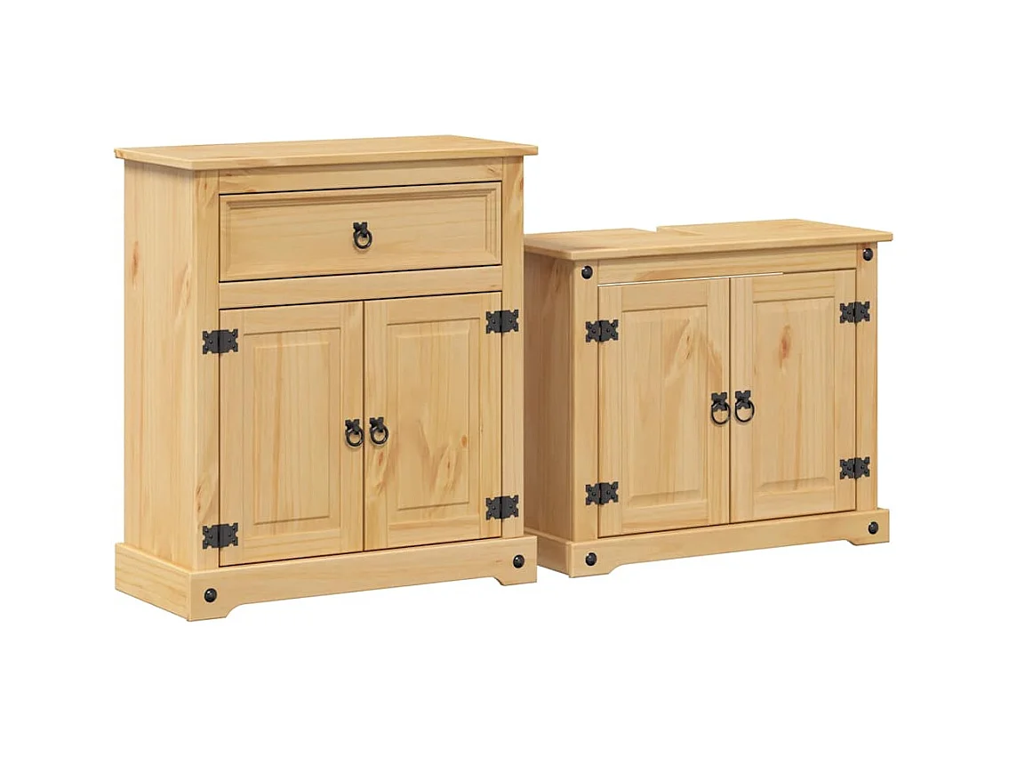 Ensemble de meubles salle de bain 2 pcs Corona bois pin massif