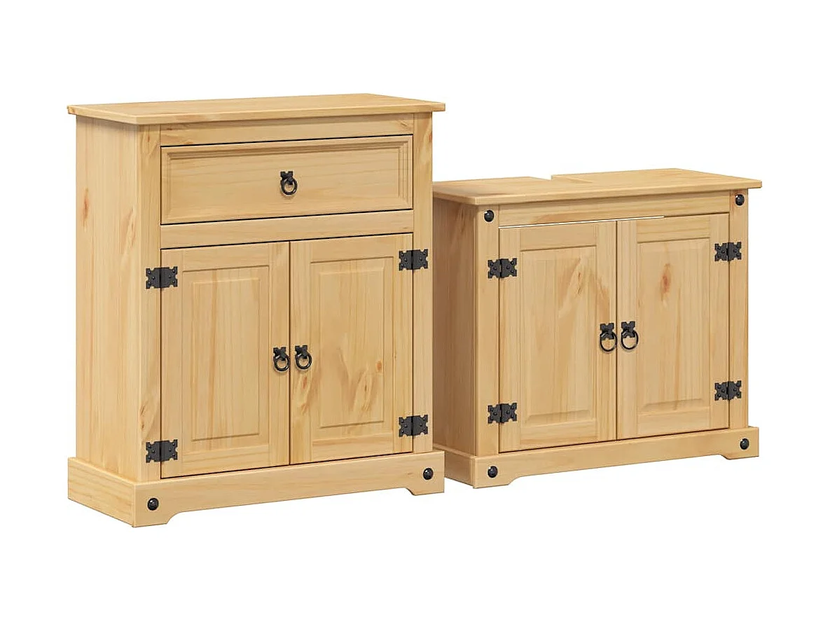 Ensemble de meubles salle de bain 2 pcs Corona bois pin massif