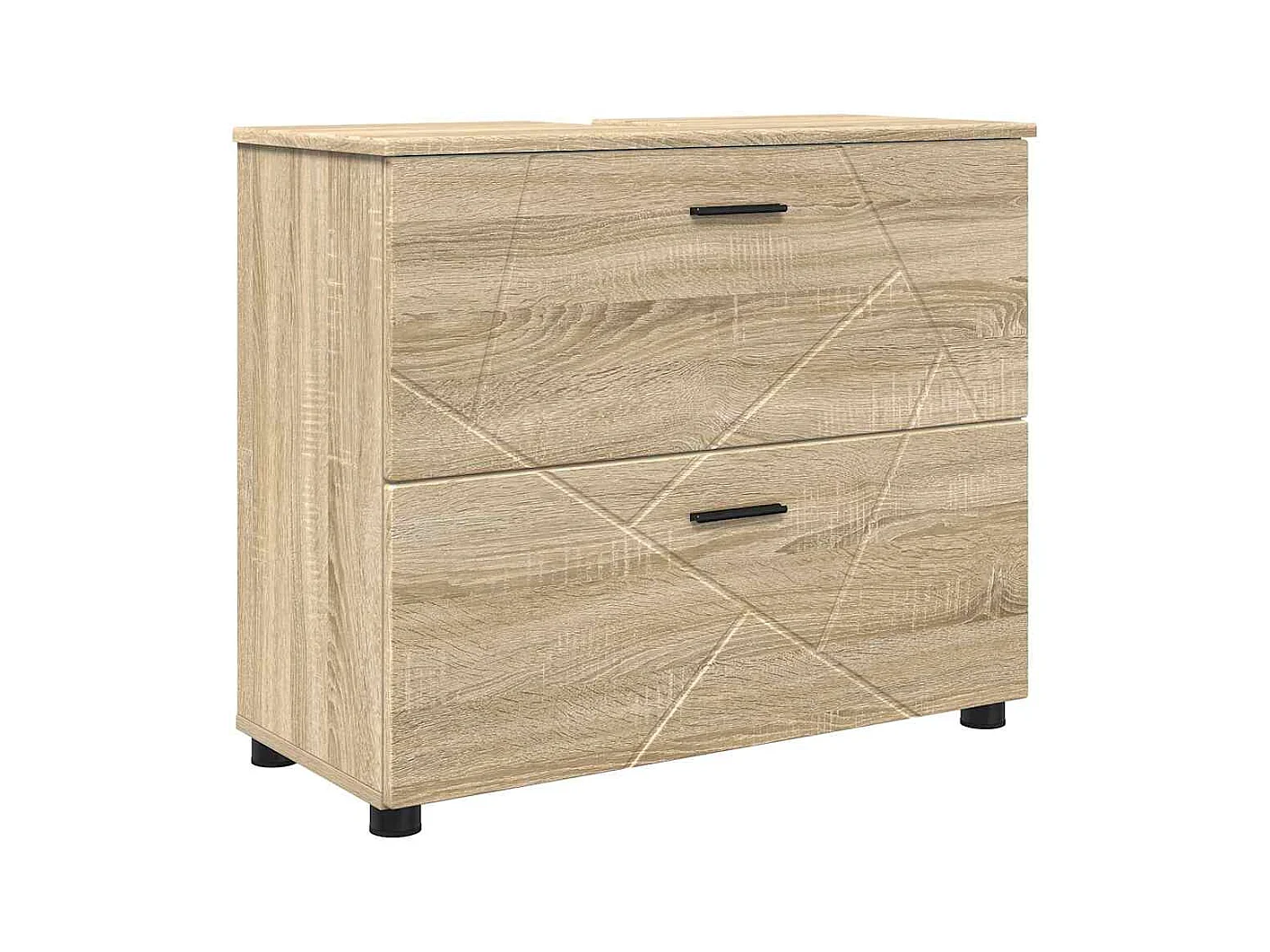 Ensemble de mobilier de salle de bain 4 pcs Chêne sonoma