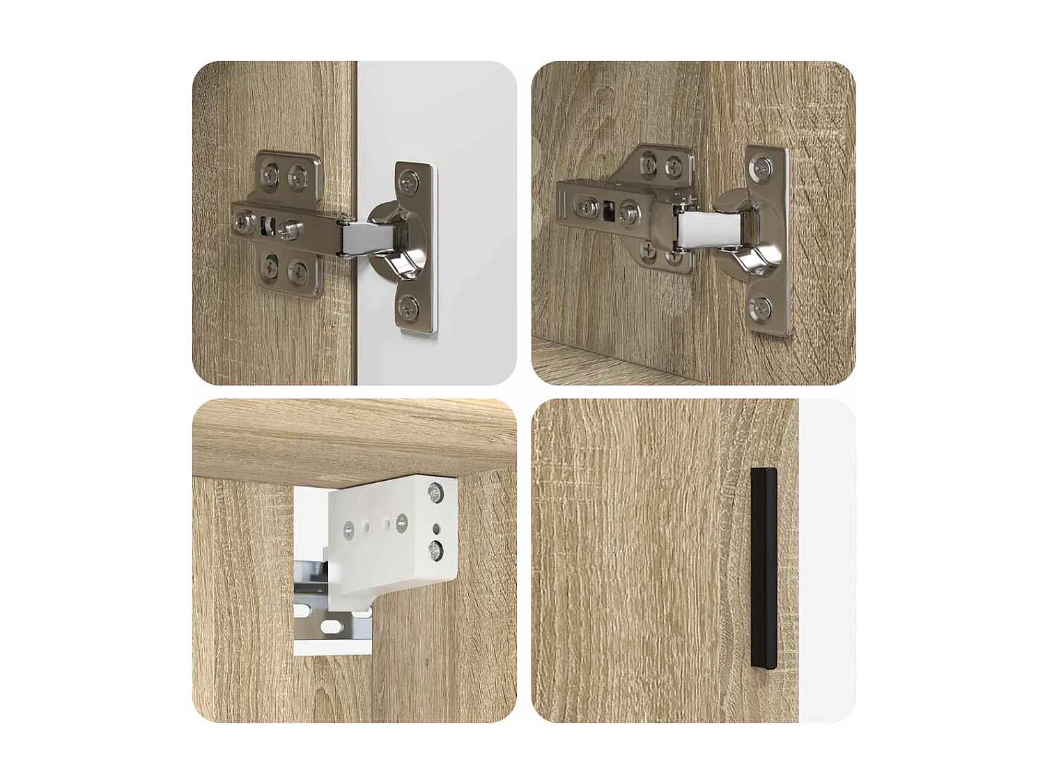 Ensemble de mobilier de salle de bain 4 pcs Chêne sonoma