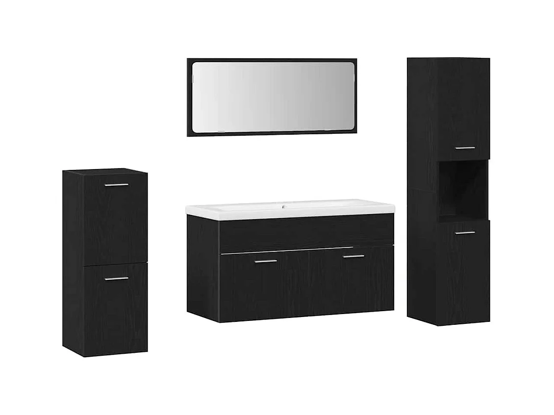 5-delige badkamermeubelset Black Oak
