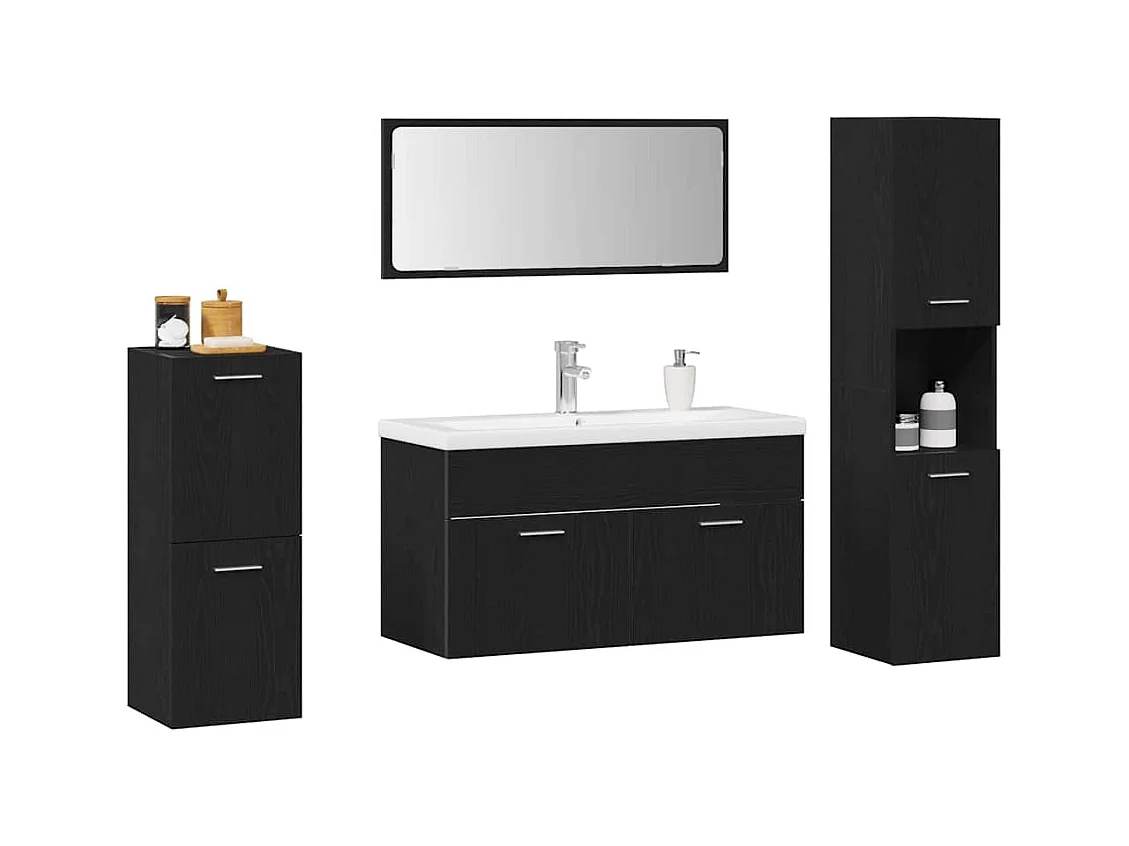 5-delige badkamermeubelset Black Oak