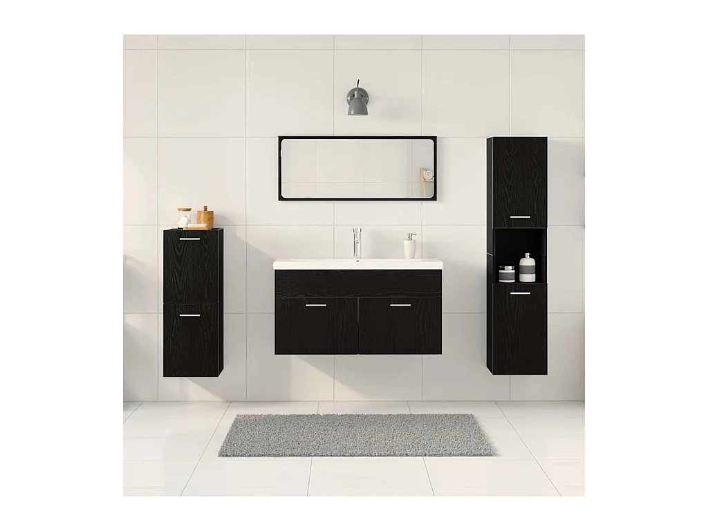 5-delige badkamermeubelset Black Oak