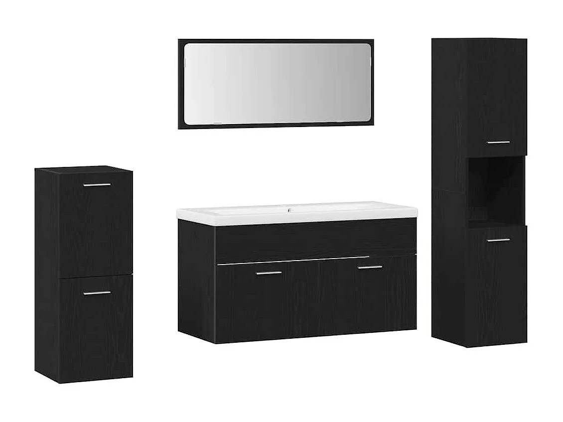 5-delige badkamermeubelset Black Oak