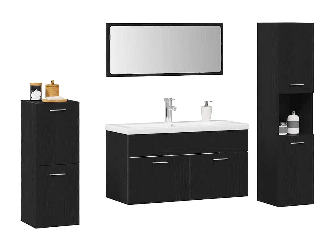 5-delige badkamermeubelset Black Oak