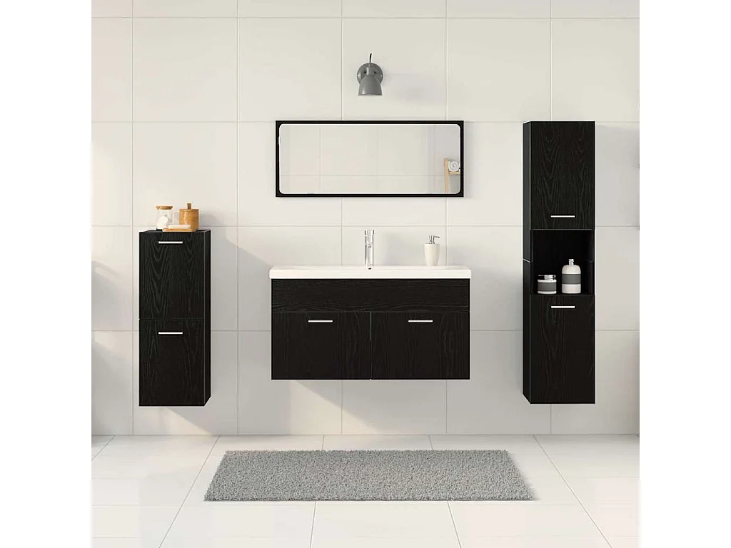 5-delige badkamermeubelset Black Oak