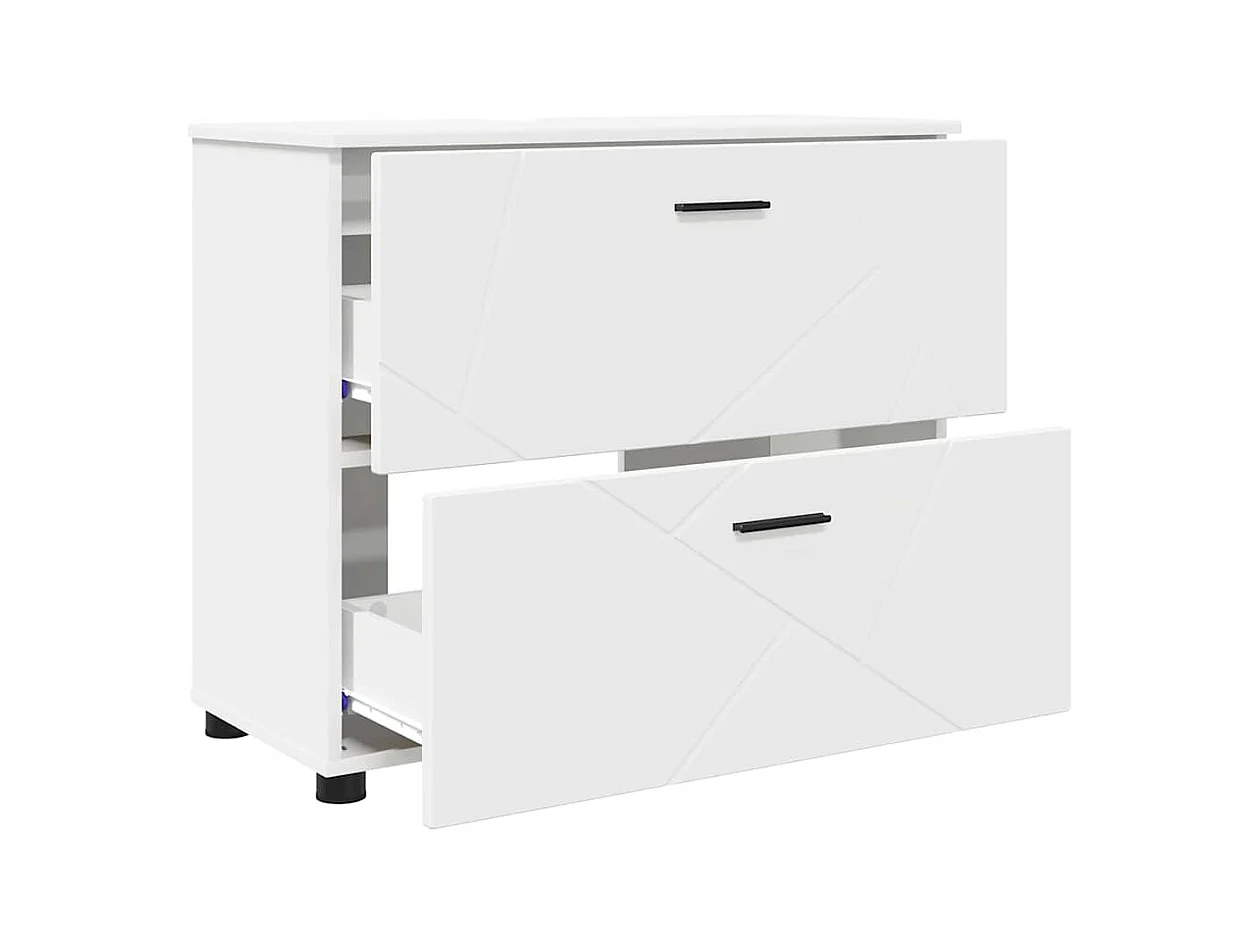 Ensemble de mobilier de salle de bain avec tiroir 3 pcs Blanc