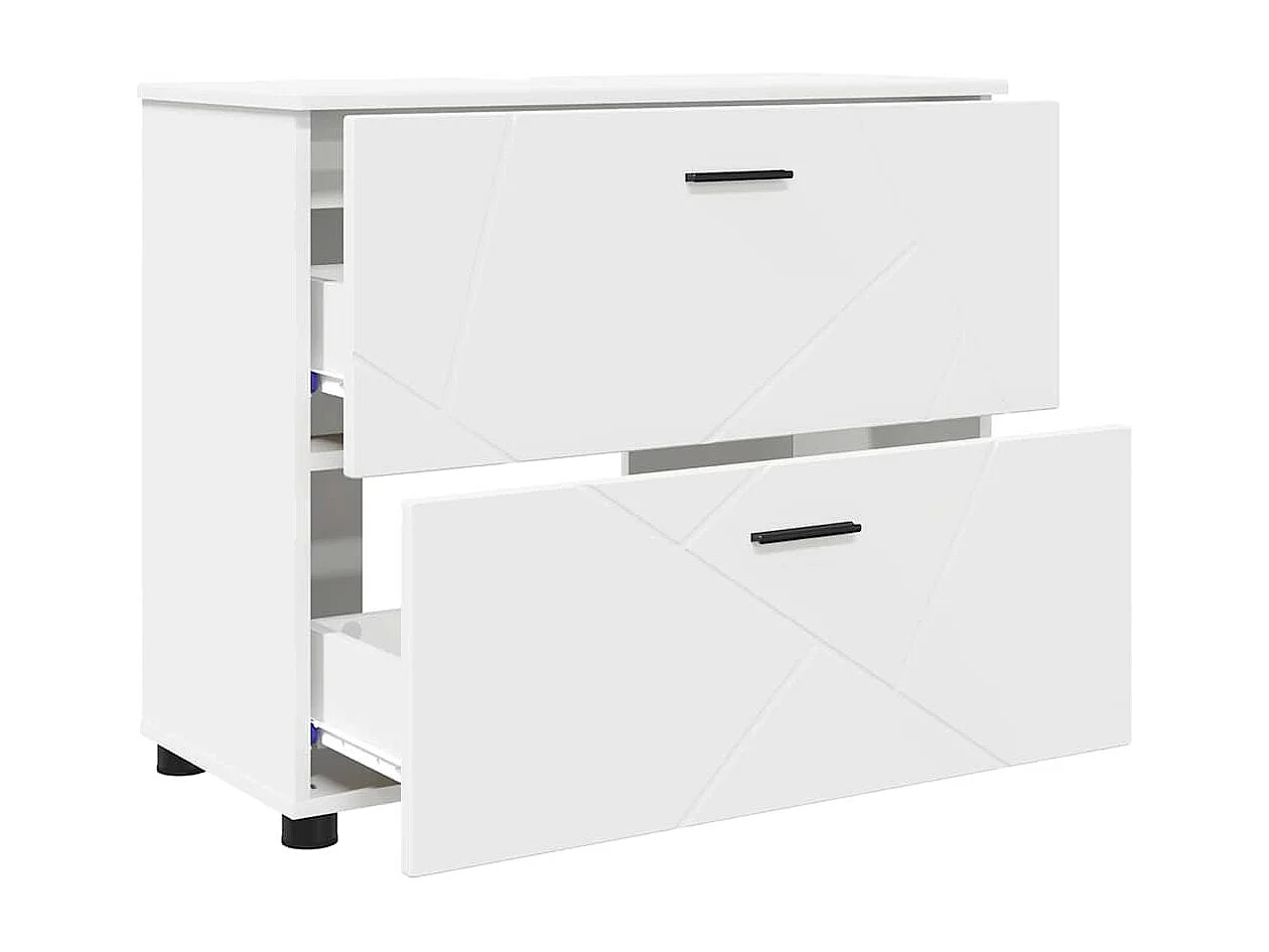 Ensemble de mobilier de salle de bain avec tiroir 3 pcs Blanc