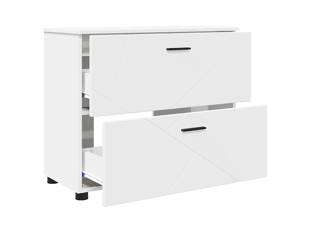 Set di mobili da bagno con cassetto 3 pezzi Bianco