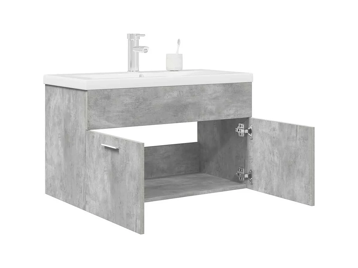 Armoire lavabo de salle de bain avec bassin intégré et robinet