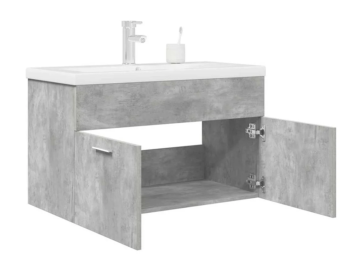 Armoire lavabo de salle de bain avec bassin intégré et robinet