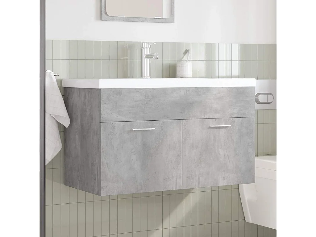 Armoire lavabo de salle de bain avec bassin intégré et robinet