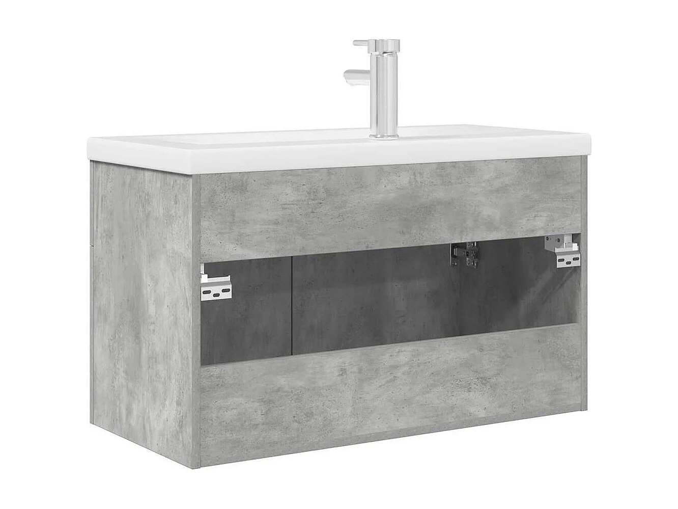 Armoire lavabo de salle de bain avec bassin intégré et robinet