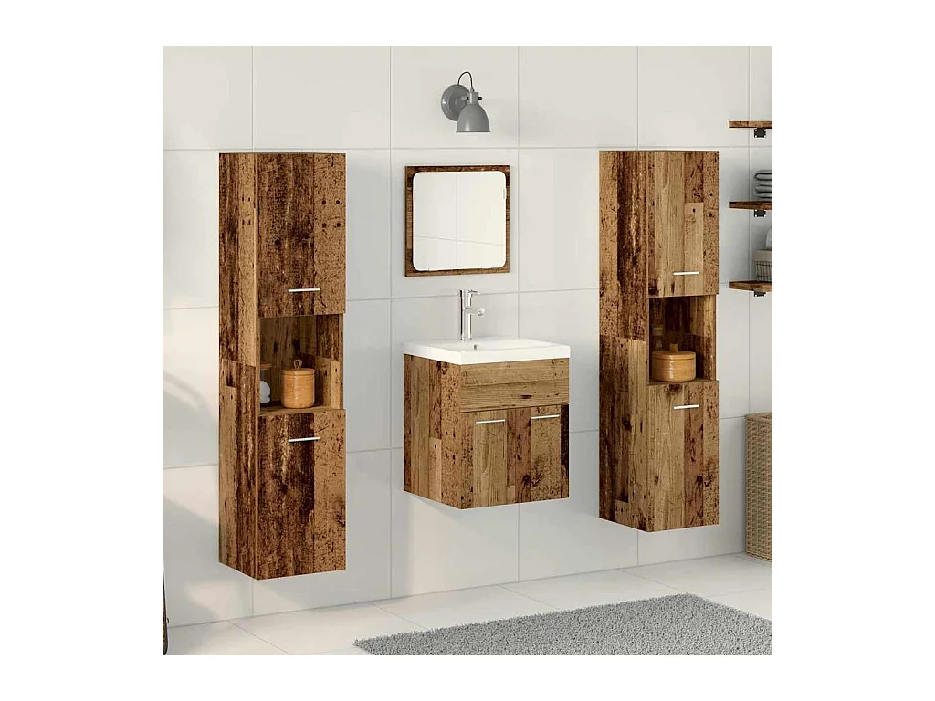 Ensemble de meubles de salle de bain 4 pcs Bois Ancien