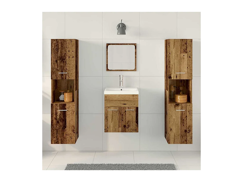 Ensemble de meubles de salle de bain 4 pcs Bois Ancien