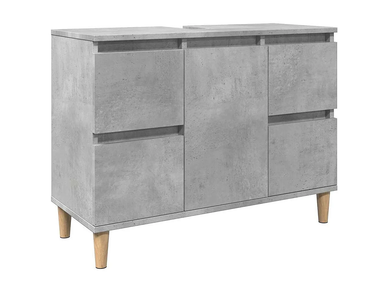 Set di mobili da bagno 3 pezzi grigio cemento