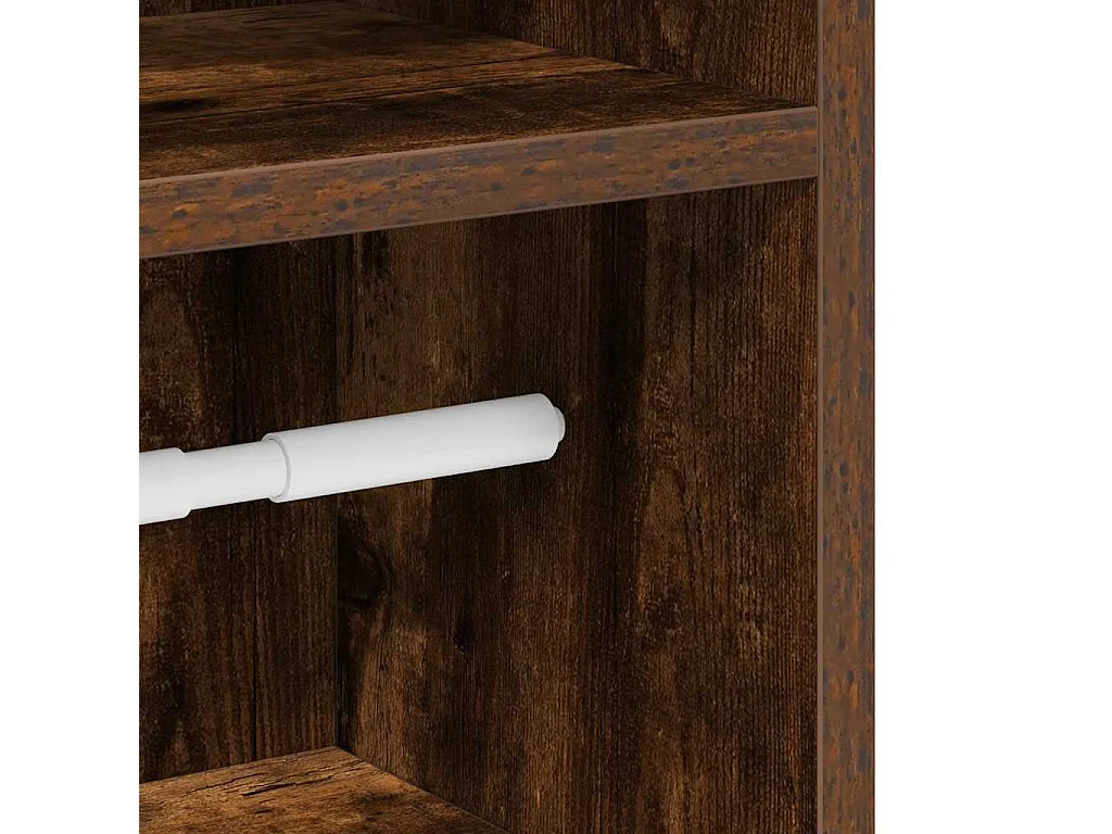 Mobile da bagno con portarotolo in rovere affumicato