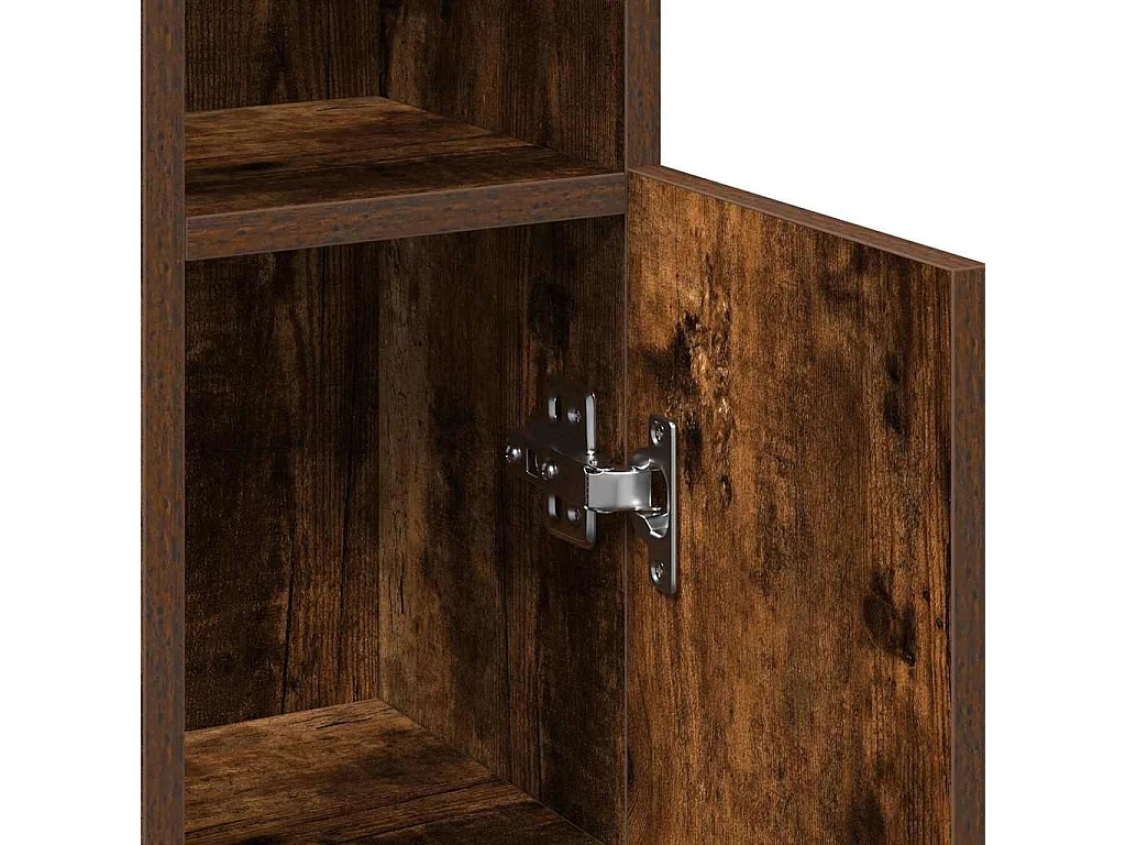 Mobile da bagno con portarotolo in rovere affumicato