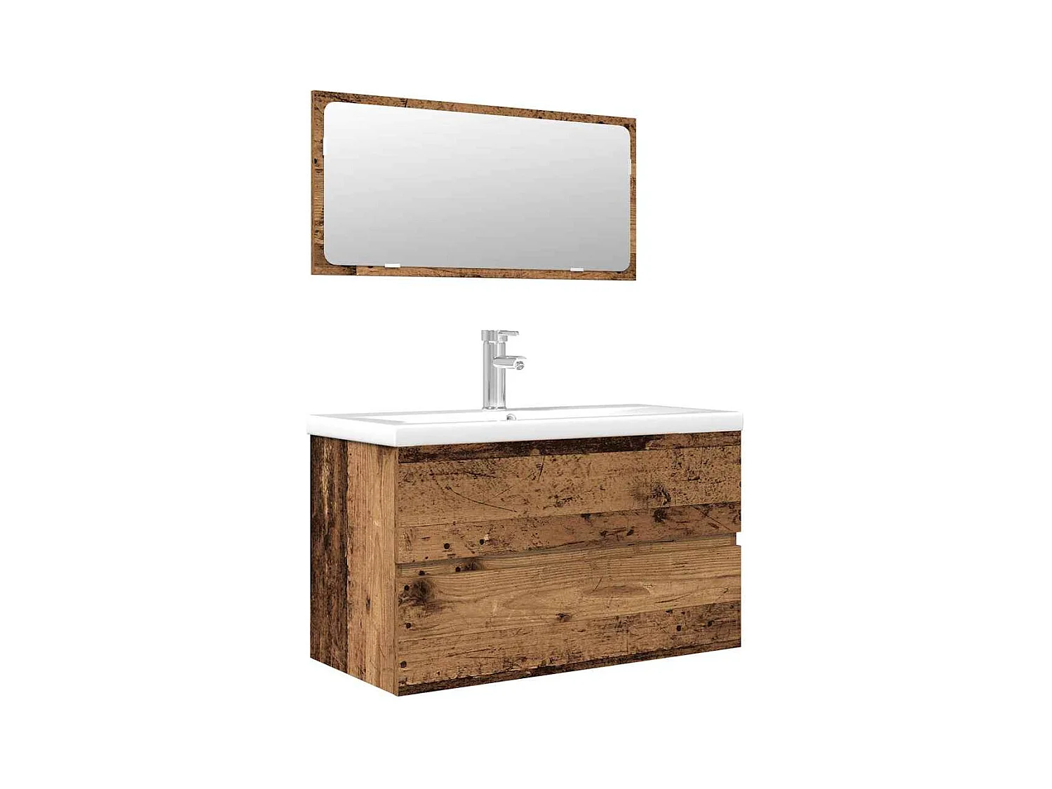 Conjunto de muebles de baño de 3 piezas de madera de ingeniería