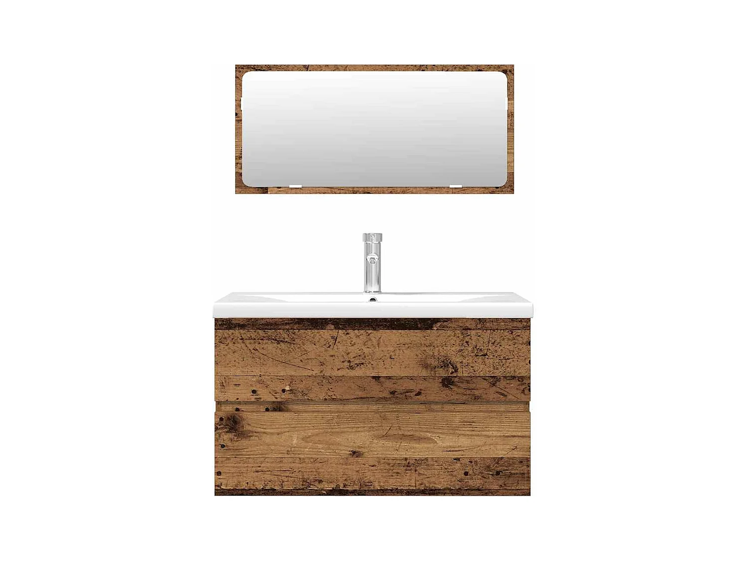 Conjunto de muebles de baño de 3 piezas de madera de ingeniería