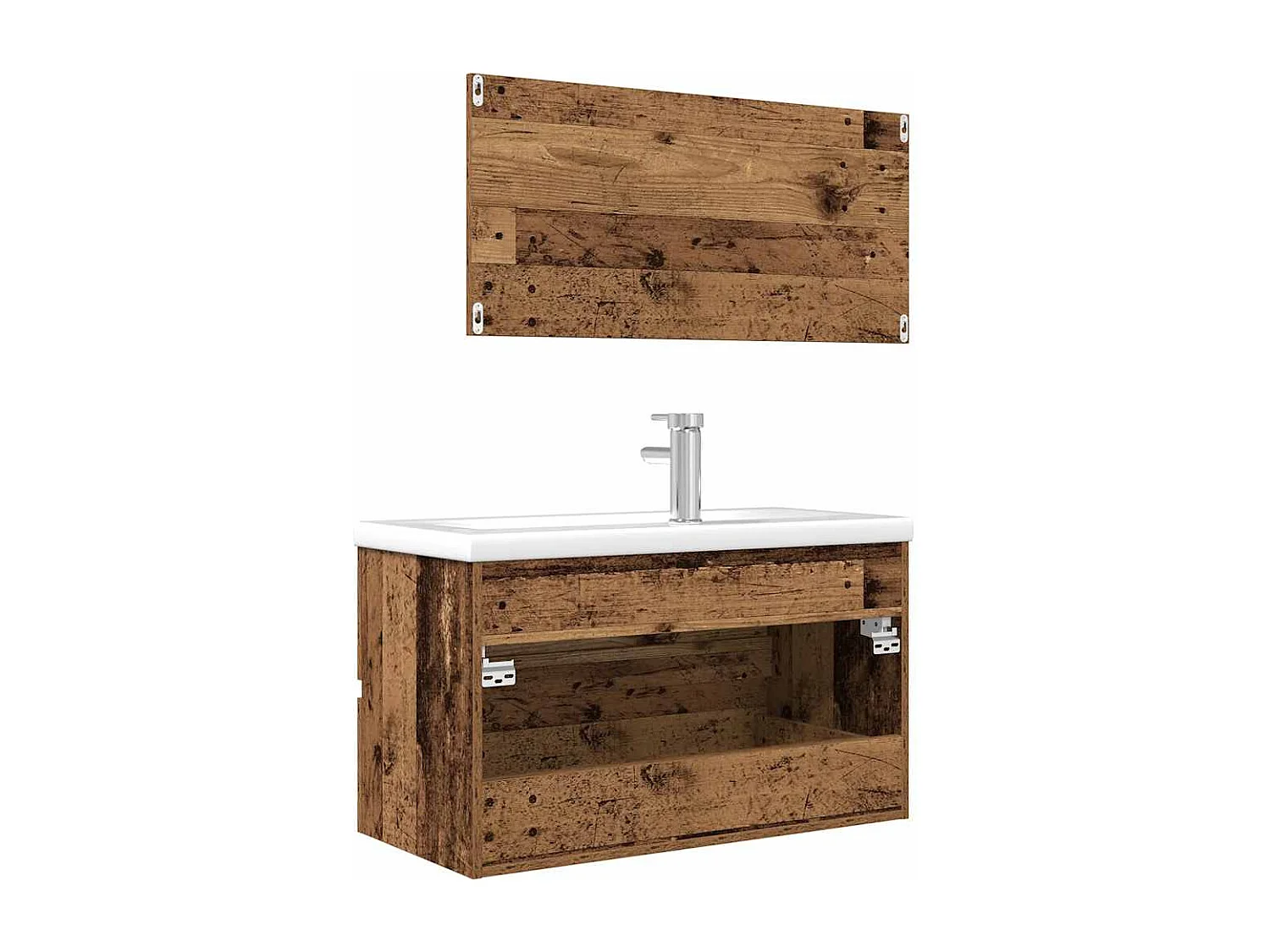 Conjunto de muebles de baño de 3 piezas de madera de ingeniería