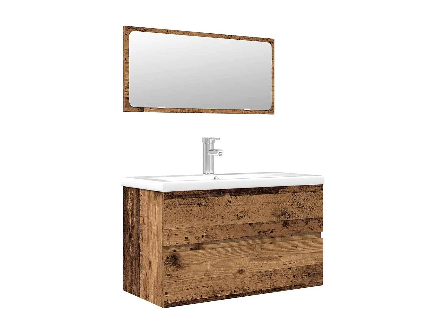 Conjunto de muebles de baño de 3 piezas de madera de ingeniería